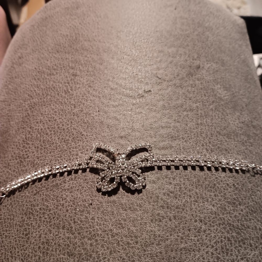 Sparkling Silver Butterfly Anklet